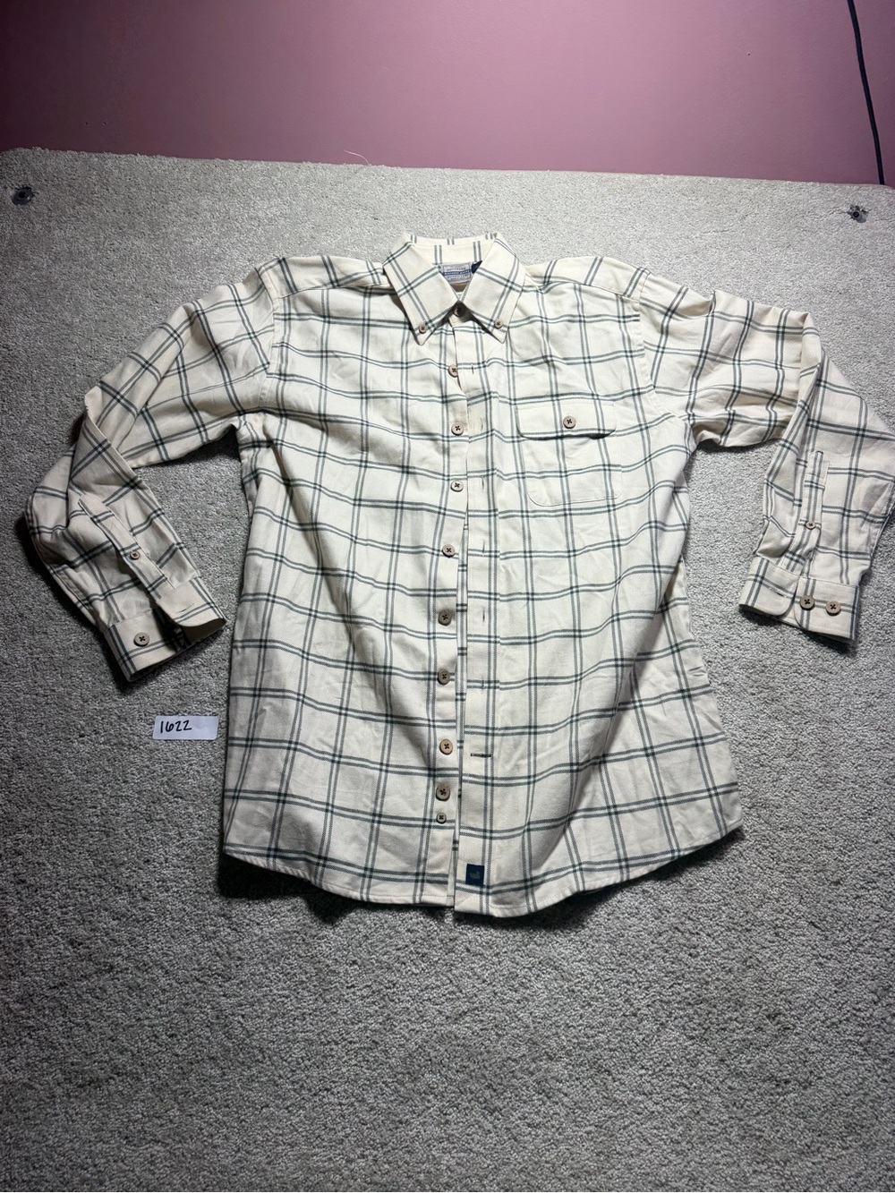 Southern marsh Men's Plaid Button-Front Long Sleeve Shirt sz medium